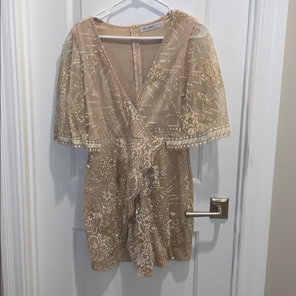 hello molly sparkle sleeve dress